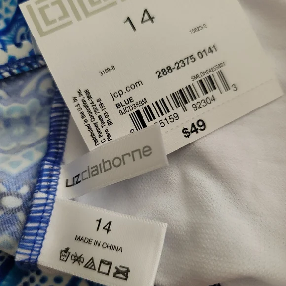 Liz Claiborne Bathing Suit Top Size 14 - Picture 10 of 11